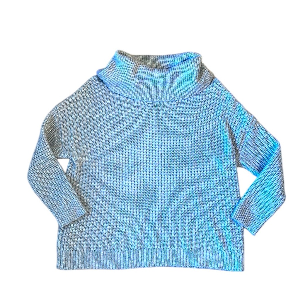 a.n.a Gray with Gold & Color Strands Turtleneck Knit Sweater Women’s Small